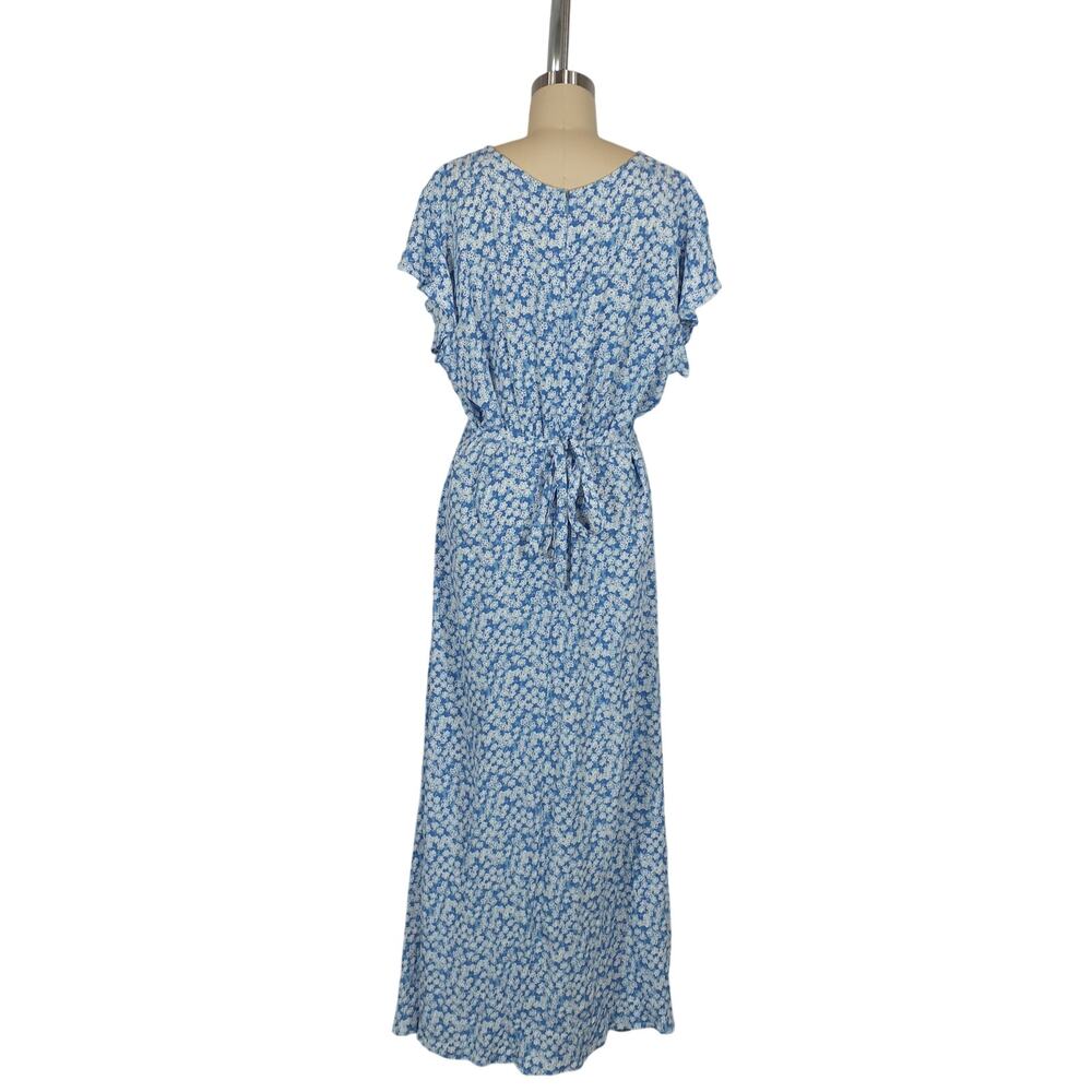Faithfull The Brand Floral Blue Magdelena Midi Dress Size XXL - Picture 3 of 5
